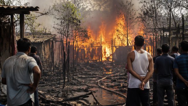 Fire Devastates Huts in Takia Kale Khan, No Casualties Reported