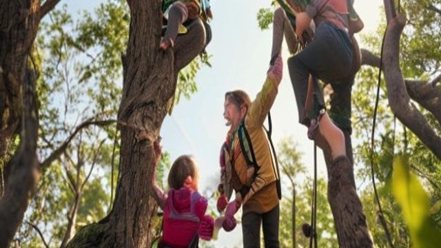 Exploring Nature: A Day of Tree Climbing Fun with Grandkids